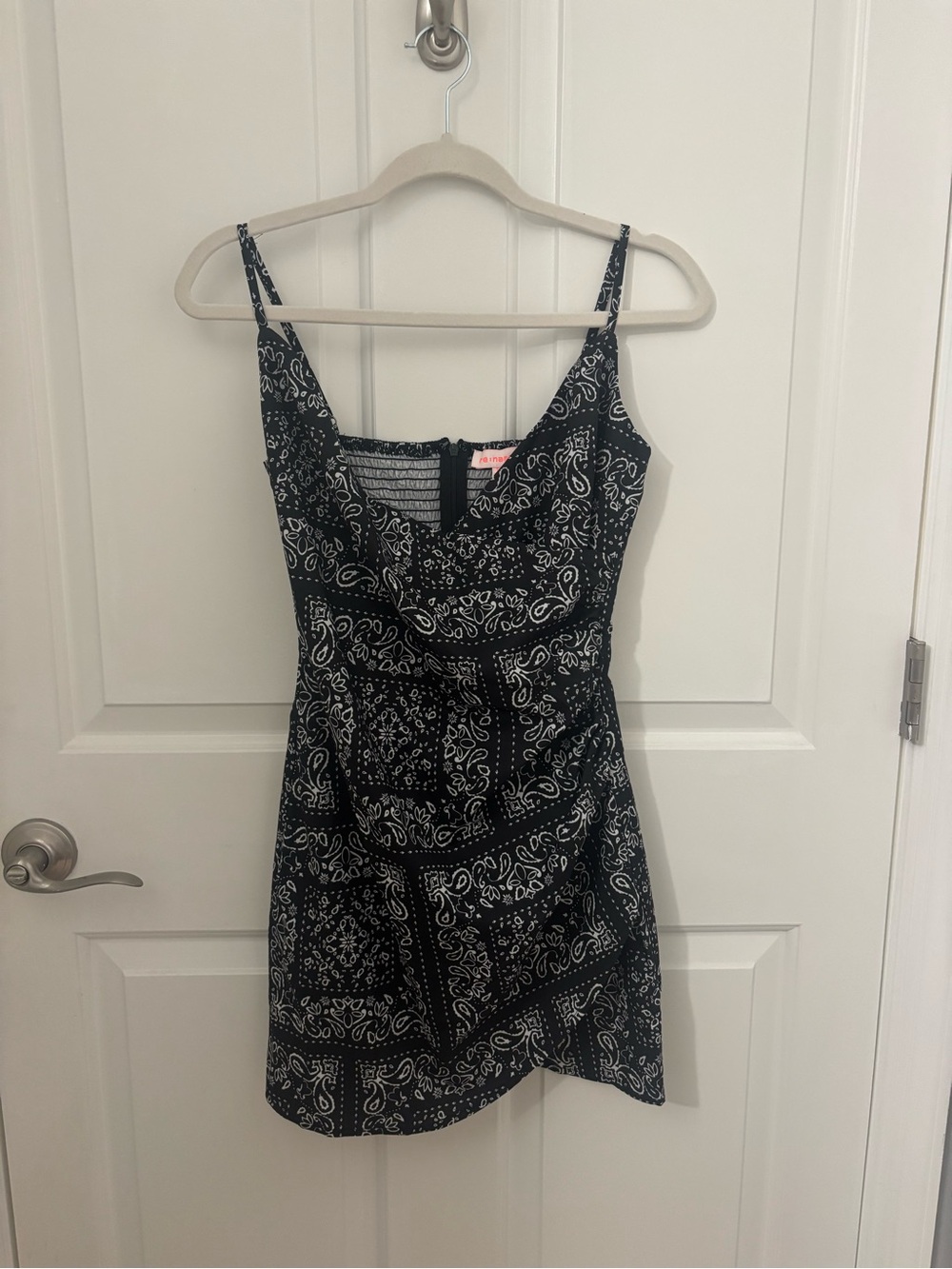 re:named Black Bandana Print Mini Dress with Spaghetti Straps size S